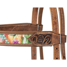Load image into Gallery viewer, SILVER ROYAL CACTUS PRINT BROWBAND HEADSTALL