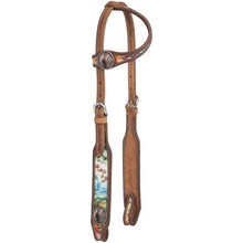 Load image into Gallery viewer, SILVER ROYAL CACTUS PRINT EAR HEADSTALL