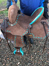 Load image into Gallery viewer, 10" Youth/Pony Chocolate Roughout Barrel Saddle